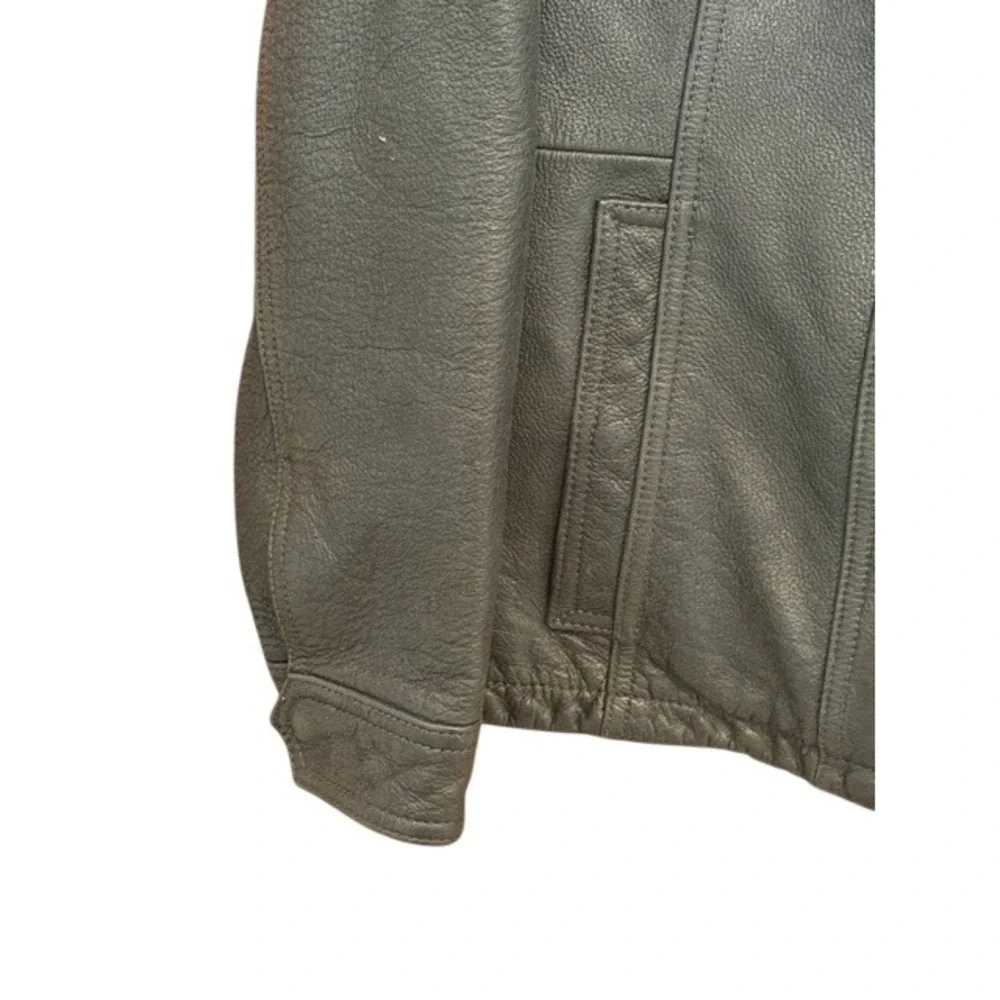 Eddie Bauer Womens‎ Black Leather Investment Jacket Medium